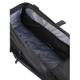 Сумка на багажник ESLNF, материал antique leather film PU+ cotton bottom PI luminous, 12,5х35х14 см., черная с фиолетовым перламутром