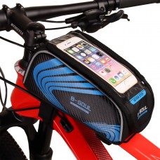 Сумка на раму BICYCLE SOUL, с отделением для смартфона 21х9х10см, чёрно-синяя