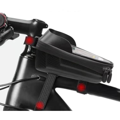 Сумка на раму BICYCLE SOUL, с отделением для смартфона, основной отсек на молнии, 20х10х7,5 см., черная