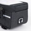 Сумка на раму COMIRON, с отделением для смартфона 6.0", основной отсек на молнии, черная, 21x10.5x9см