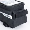 Сумка на раму COMIRON, с отделением для смартфона 6.0", основной отсек на молнии, черная, 21x10.5x9см