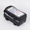 Сумка на раму COMIRON, с отделением для смартфона 6.0", основной отсек на молнии, черная, 21x10.5x9см
