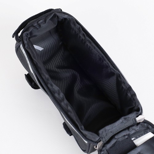 Сумка на раму COMIRON, с отделением для смартфона 6.0", основной отсек на молнии, черная, 21x10.5x9см