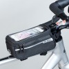 Сумка на раму COMIRON, с отделением для смартфона 6.0", основной отсек на молнии, черная, 21x10.5x9см