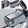 Сумка на раму COMIRON, с отделением для смартфона 6.0", основной отсек на молнии, серая, 21x10.5x9см
