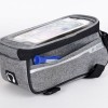 Сумка на раму COMIRON, с отделением для смартфона 6.0", основной отсек на молнии, серая, 21x10.5x9см
