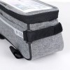 Сумка на раму COMIRON, с отделением для смартфона 6.0", основной отсек на молнии, серая, 21x10.5x9см