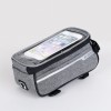 Сумка на раму COMIRON, с отделением для смартфона 6.0", основной отсек на молнии, серая, 21x10.5x9см