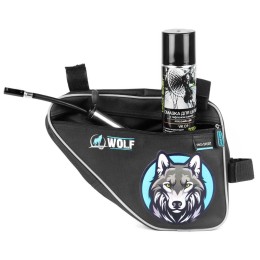 Сумка под раму, карман для телефона внутри сумки, 280х210х40мм, рисунок - Волк
