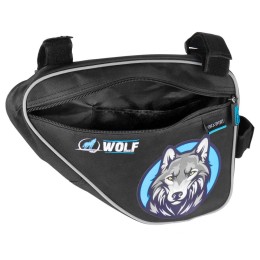 Сумка под раму, карман для телефона внутри сумки, 280х210х40мм, рисунок - Волк