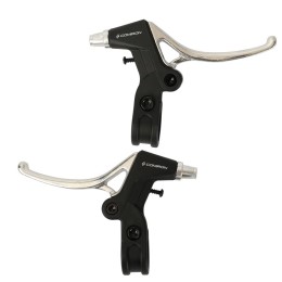 Тормозная ручка алюминий-пластик COMIRON LL-318PAE, чёрная/серебристая, 2 пальца, пара левая+правая