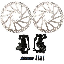 Тормозной набор дисковый механический передний+задний COMIRON BB13-A, ротор BL-019 160мм, квадратные колодки (P04)