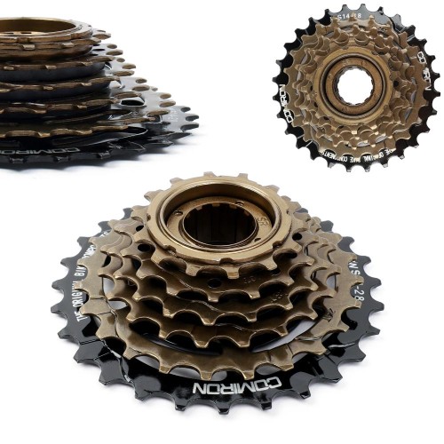 Трещотка COMIRON, 6 скоростей, 14-28Т, индексная, материал: сталь, BC1,375-24TRI/M35х1", ED черный /FW-6I