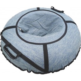 Тюбинг-ватрушка 110 см ДЖИНС LUX + (низ-ПВХ,верх-ткань) мягкие ручки