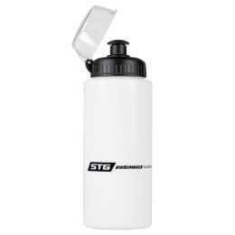 Велофляга STG  DC-BT-54 600мл с защитной крышкой, белая/черная