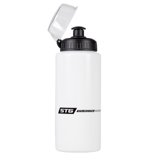 Велофляга STG  DC-BT-54 600мл с защитной крышкой, белая/черная
