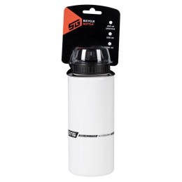 Велофляга STG  DC-BT-54 600мл с защитной крышкой, белая/черная