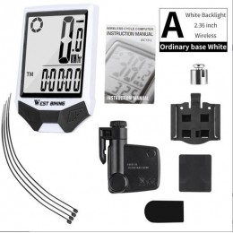 Велокомпьютер беспроводной West Biking BC18-L, (18 функций), бело-черный