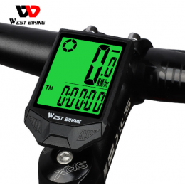 Велокомпьютер беспроводной West Biking BC18-L, (18 функций), бело-черный