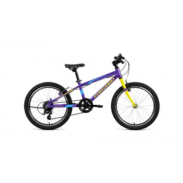 Велосипед 20" FORWARD RISE 2.0 (2020) фиолетово-желтый