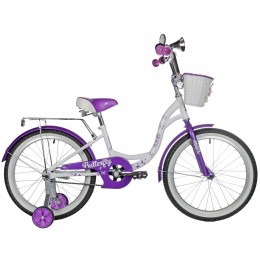 Велосипед 20" Novatrack Buterfly, бело-фиолетовый (2023)