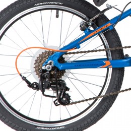 Велосипед 20" NOVATRACK EXTREME, синий/оранжевый (рама алюм)