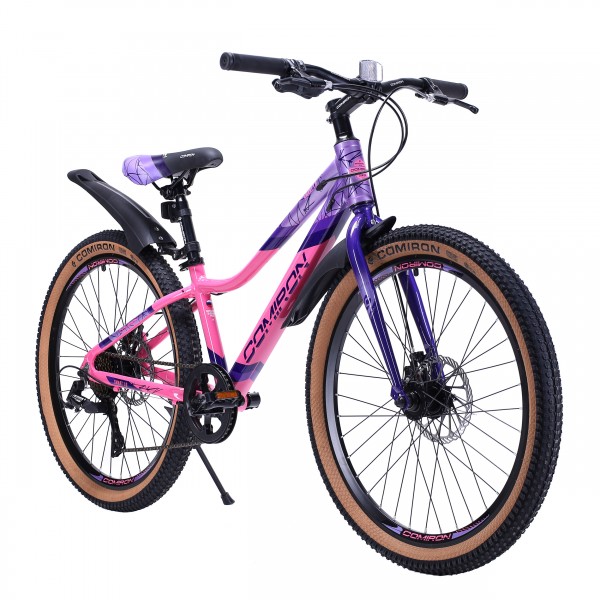 Велосипед 24" COMIRON SMART 2407 LHF (2024) жесткая вилка, фиолетовый/розовый