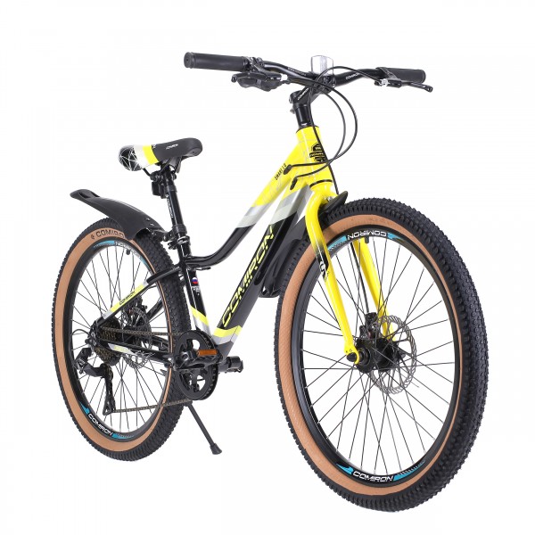 Велосипед 24" COMIRON SMART 2407 YHF (2024) жесткая вилка, желтый/черный