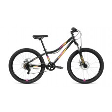 Велосипед 24" Forward Iris 2.0 disc, 2021, черный/оранжевый
