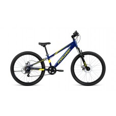 Велосипед 24" FORWARD RISE 2.0 D (2022) темно синий/желтый