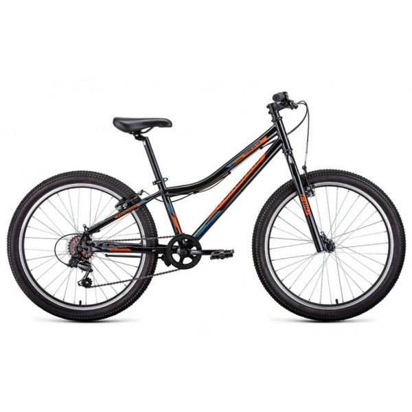 Велосипед 24" FORWARD TITAN 1.0 (2022) черный/ярко-оранжевый