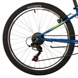Велосипед 24" NOVATRACK RACER (2023), синий/салатовый (V-brake)