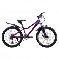 Велосипед 24" COMIRON SMART GT2407L L (2024), фиолетовый/бордовый