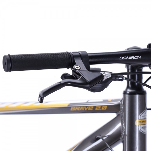 Велосипед 26" COMIRON BRAVE 2.0 (2024), серый/желтый