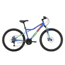 Велосипед 26" Stark Slash 26.1 D (2023) синий/салатовый/оранжевый
