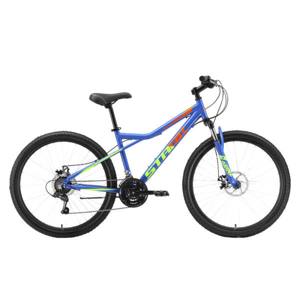 Велосипед 26" Stark Slash 26.1 D (2023) синий/салатовый/оранжевый