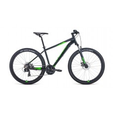 Велосипед 27,5" Forward Apache 2.0 disk (2022) черный матовый/ярко-зеленый