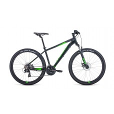 Велосипед 27,5" Forward Apache 2.2 disc 2021 черный матовый/ярко-зеленый