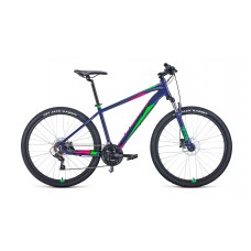 Велосипед 27,5" Forward Apache 3.2 disc (2021) фиолетовый/зеленый