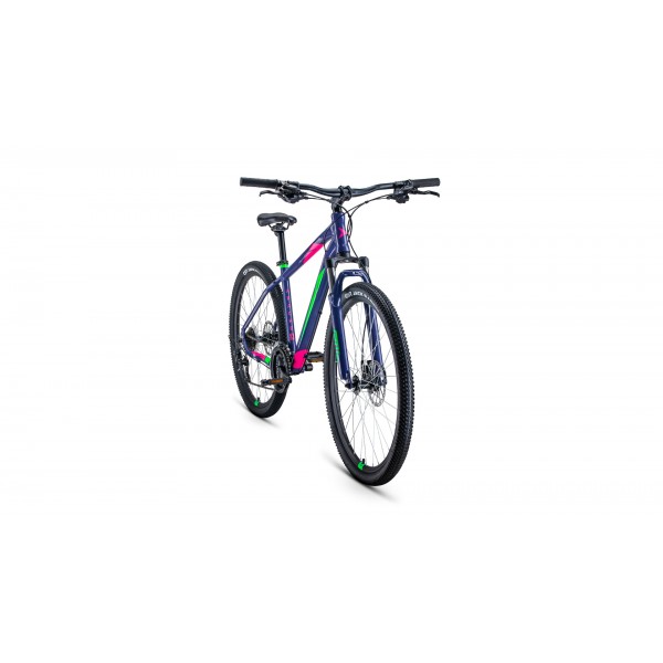Велосипед 27,5" Forward Apache 3.2 disc (2021) фиолетовый/зеленый