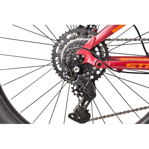Велосипед 27,5" Stark'24 Tactic FS 27.4 HD, красный матовый/оранжевый