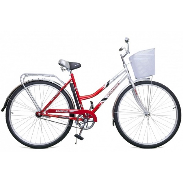 Велосипед 28" БАЙКАЛ 2809, с корзиной, красный