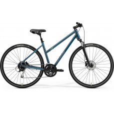Велосипед 28" MERIDA CROSSWAY 100 LADY (2021) Teal-Blue/Silver-Blue/Lime