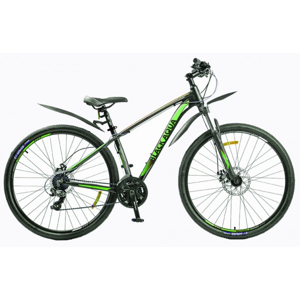 Велосипед 29" BLACK AQUA Cross 2981 D matt, черно-зелёный