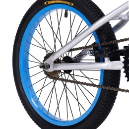 Велосипед BMX 18" COMIRON WOOHOO (2025), серебристый/голубой