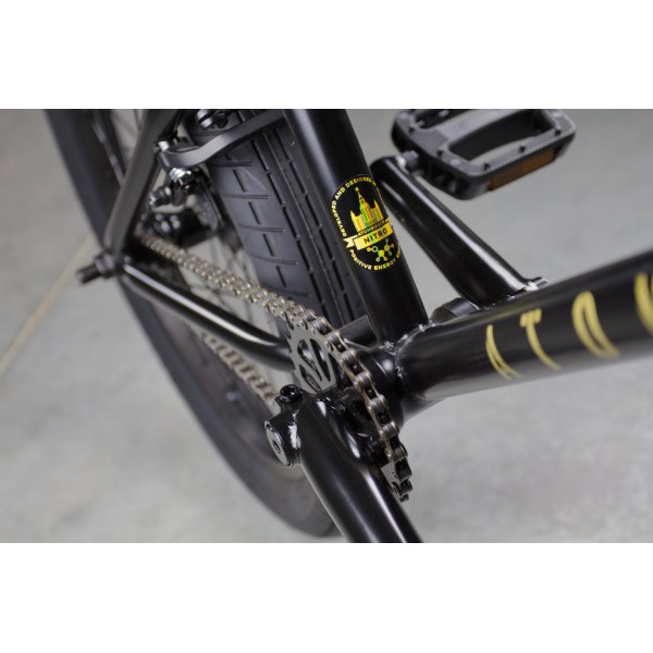 Велосипед BMX 20" ATOM Nitro, MattGraphite (черный матовый/золотая надпись)