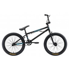 Велосипед BMX 20" Stark 2019 Madness BMX 2 чёрный/голубой 