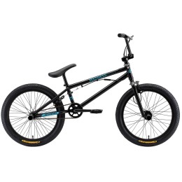 Велосипед BMX 20" Stark 2019 Madness BMX 2 чёрный/голубой