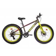 Велосипед 24" BLACK AQUA FAT 2421 D matt (2020) хаки-лимонный
