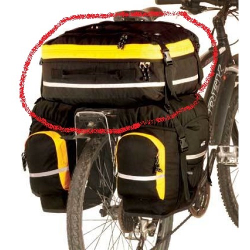 Верхняя секция ПИК-99 к велорюкзаку ТРЕК-40, черно-желтая